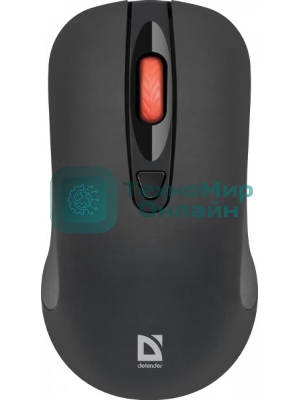 Мышь беспроводная Defender Nexus MS-195 черный, 1600 dpi, радиоканал, USB, кнопки - 4