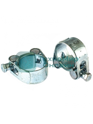 Хомуты металлические Сибртех, силовые 29-31 мм, ширина 20 мм, шарнирные, W1, 2 шт.