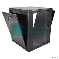 Шкаф коммутационный ЦМО (ШРН-М-15.500-9005) настенный 15U 600x520 мм пер. дв. стекл. 130 кг черный 456 мм 24.66 кг 180 град. 745 мм