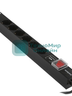 Блок розеток горизонтальный ExeGate ServerPro PDU-19H608 Al-6S-EU2-SW-SPD1, 19
