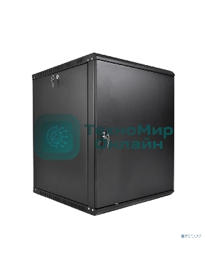 Шкаф телекоммуникационный настенный разборный ЦМО ЭКОНОМ 18U (600 520) дверь металл, черный