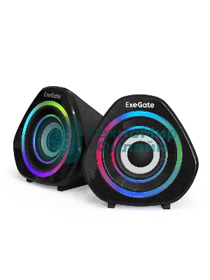 Акустическая система 2.0 ExeGate EX289680RUS Accord 210 (питание USB, 2х3Вт (6Вт RMS), 60-20000Гц, черный, RGb подсветка)