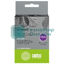 Картридж ленточный Cactus CS-TZESE4 TZe-SE4 черный шрифт, белый фон (18 мм, 8 м) для Brother PT-P700, P750W, P900W, P950W, D600VP, PT-2430PC, 2700VP, PT-E550WVP