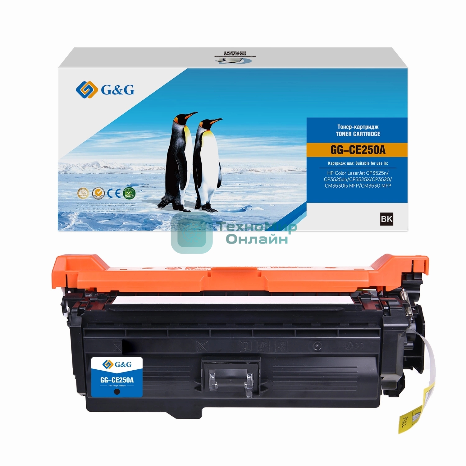 Картридж лазерный G&G GG-CE250A CE250A черный (5000 стр.) для HP CLJ CP3525n/CP3525dn/CP3525X/CP3520/CM3530fs MFP/CM3530 MFP