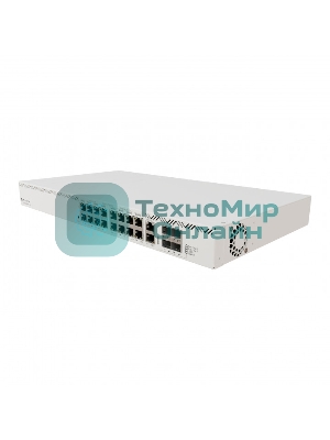Коммутатор MikroTik CRS320-8P-8B-4S+RM Cloud Router Switch with dual-core 800 MHz CPU, 256 MB RAM, 98DX226S switch chip, 17 x Gigabit Eth ports (8 x 802.3af/at, 8 x 802.3bt PoE-out), 4 x 10G SFP+ ports, RouterOS L5, 1U rackmount enclosure, 600W PSU