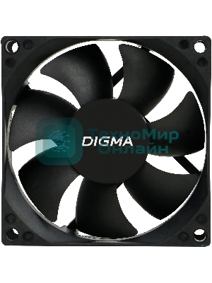 Вентилятор для корпуса Digma DFAN-80 черный, 80 мм, 1800 об/мин, 23 дБ, 4 pin
