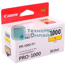 Картридж струйный Canon PFI-1000 Y желтый (80 мл.) для Canon IJ SFP PRO-1000 WFG
