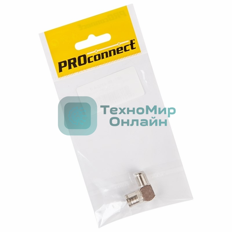 Переходник антенный PROconnect (гнездо F - гнездо TV), угловой (1 шт.) (пакет)