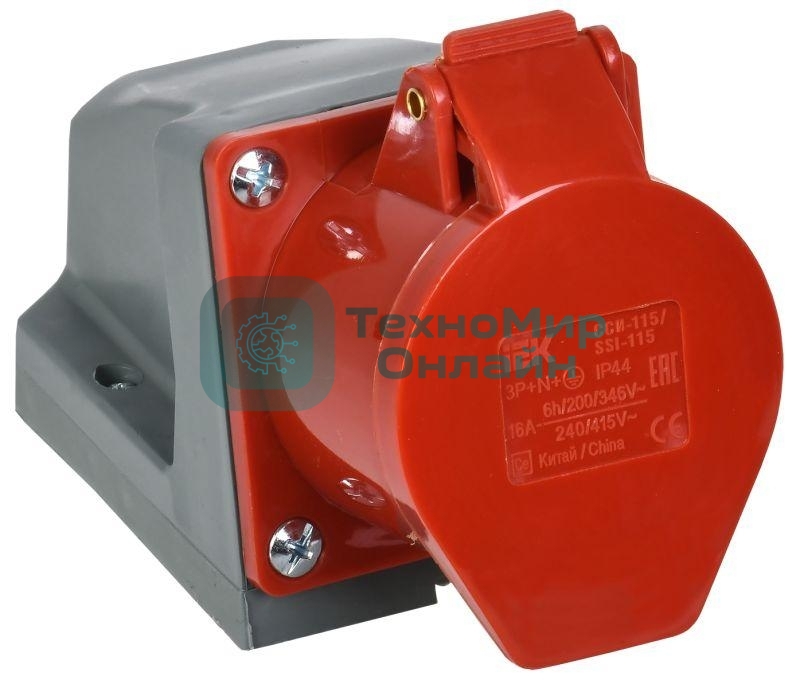 Розетка ОП 16А 380В 3P+PE+N ССИ-115 IP44 IEK PSR12-016-5
