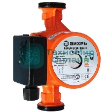 Циркуляционный насос Вихрь 68/7/1 ЦН-25-4 36/53/72 вт, напор 2/3/4 м, поток 50л/мин, мат чугун/алюминий, резьбанакорпусе G1