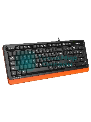 Клавиатура проводная A4Tech Fstyler FKS10, USB, черный/оранжевый