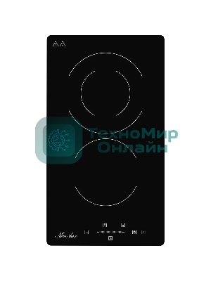 Встраиваемая варочная панель Monsher MHE 3002 30 см, электрическая, две конфорки, черный