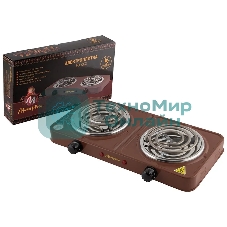 Плита настольная электрическая Матрена МА-062, коричневый, ТЭН, 2 конф.