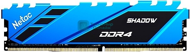 Оперативная память NETAC Shadow, DDR4, 16Gb (1x16Gb), 2666MHz, CL19, DIMM, с радиаторами, синий