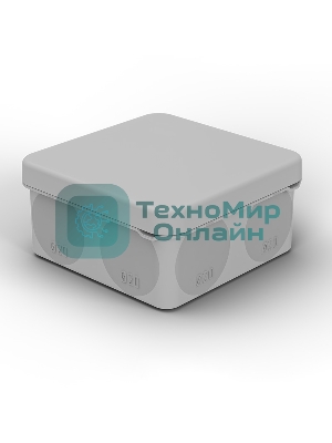 Коробка распаячная Rexant для прямого монтажа ОУ, HF, 80х80х40мм, IP67 (мембранные вводы)