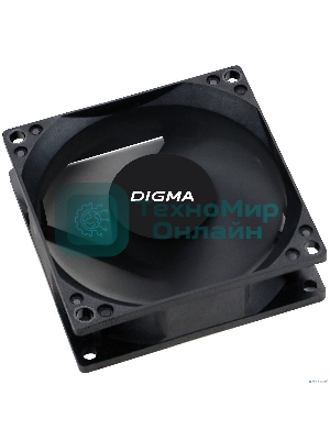 Вентилятор для корпуса Digma DFAN-80 черный, 80 мм, 1800 об/мин, 23 дБ, 4 pin