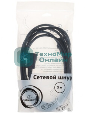 Кабель питания Cablexpert PC-189-VDE-R-1.8M, C13-С14, 3x0.75мм2, 10A, с заземлением, медь, 1.8м, красный, пакет