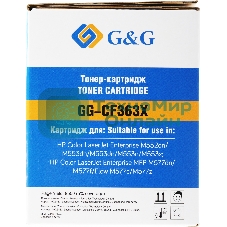 Картридж лазерный G&G GG-CF363X пурпурный (9500 стр.) для HP CLJ M553N/M553DN/M553X/M577C/M577Z/M577F/M577DN