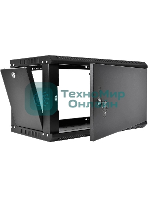 Шкаф телекоммуникационный настенный разборный ЦМО ЭКОНОМ 6U (600 x 650) дверь металл, черный (ШРН-Э-6.650.1-9005)