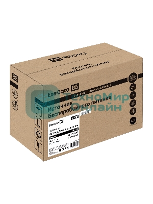 Источник бесперебойного питания ExeGate Smart LB-1000.LCD.AVR.2SH (1000VA/650W, LCD, AVR, 2*Schuko, батарея 12V 9Ah, черный)