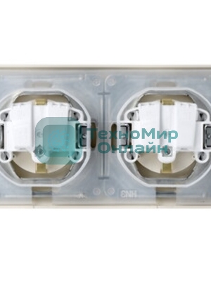 Розетка 2-ая с/з, со шторками, в сборе, IP44 GSL000247 Schneider Electric Glossa Бежевый