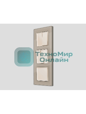 Комплект механизма 2-клавишного перекрестного выключателя 10A-250V ALFA Бежевый матовый QUANT (AP3230, VM125) MA323030