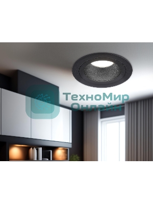Встраиваемый точечный светильник Ambrella light TN102824 BK/BK черный/черный GU5.3 D92*50