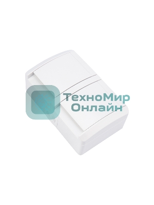 Блок горизонтальный 2 розетки Kranz INDUSTRIAL IP54 с заземлением, о/у, белый