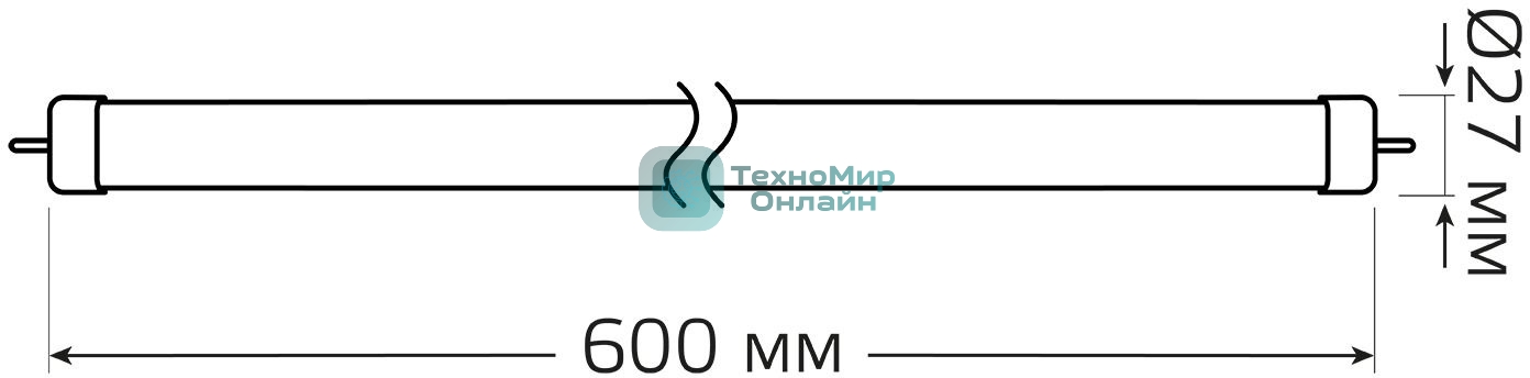 Лампа светодиодная Gauss Elementary T8 12Вт 6500К G13 1000лм 600мм стекло