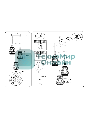 Светильник Ambrella light TR8522/3 BK/SB черный/бронза E27/3 max 60W D380*1000
