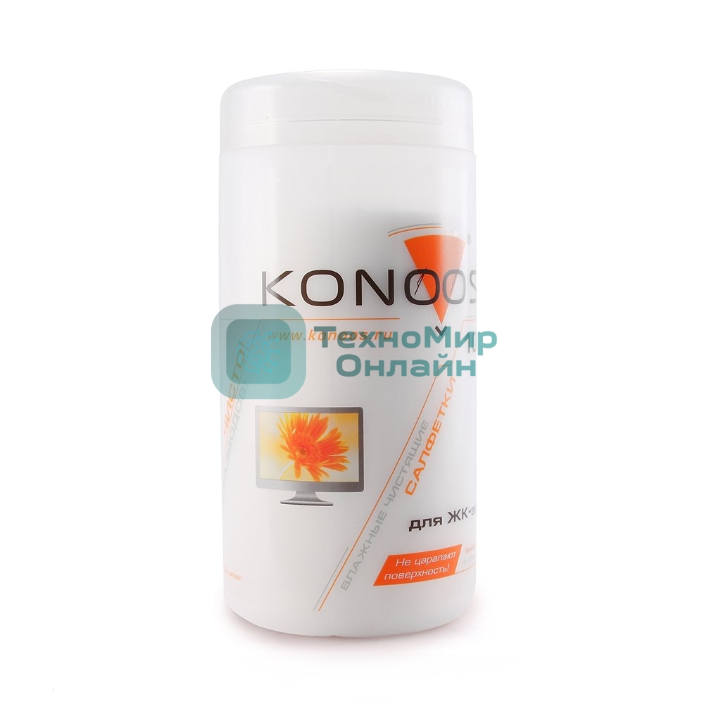 Чистящие средства Konoos KBF-100 Салфетки для ЖК-экранов в банке, 100 шт.