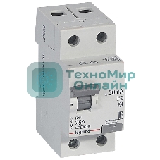 Выключатель автоматический дифференциального тока 30мА 25А 2П ACLegrand 402024 RX3