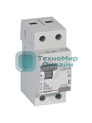 Выключатель автоматический дифференциального тока 30мА 25А 2П ACLegrand 402024 RX3