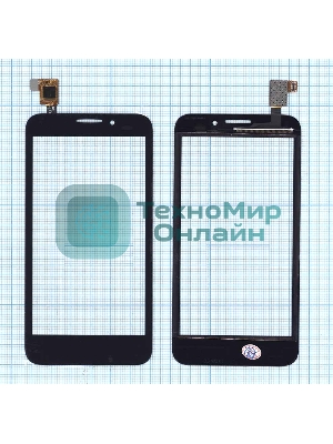 Сенсорное стекло (тачскрин) для Alcatel One Touch Snap 7025D, черное