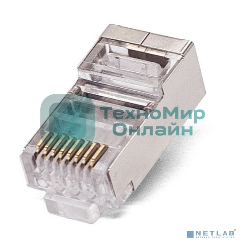 Коннектор RJ-45, Filum FL-NA-PLUG6-3 6A кат., 8p8c, экран, 50 мкм, универсальный, для одножильного и многожильного кабеля, уп/100 шт