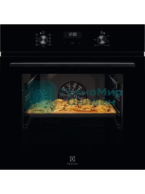 Духовой шкаф с паром Electrolux EOD5C70BZ SteamBake,цвет -черный, утапливаемые переключатели, таймер отключения, отложенный старт, будильник, хромированные направляющие из нержавеющей стали Easy Entry, телескопические направляющие FlexiRunners (1 ур) с изменением высоты установки, 3 стекла, каталитическая очистка