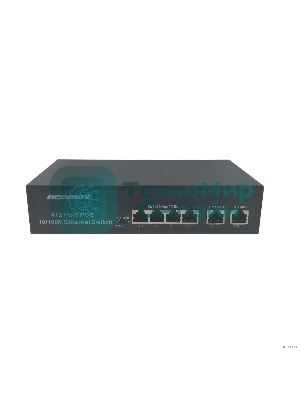 Коммутатор неуправляемый NEOMAX NMS-106PoE-100-S, 6 портов 100 Mbps, 4xPoE, металл
