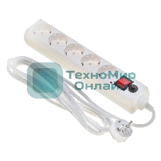 Сетевой фильтр Buro Сетевой фильтр, 5 розеток, 3 метра, белый