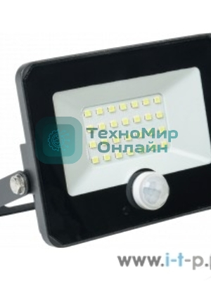 Прожектор IEK LPDO602-20-65-K02 СДО 06-20Д светодиодный черный с датчиком движения IP54 6500K