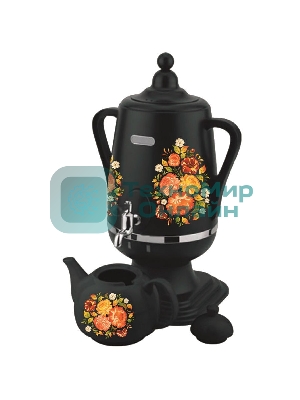 Самовар Добрыня DO-430 (4,0 л.) ЖОСТОВО чер/кер. з. (1 л)