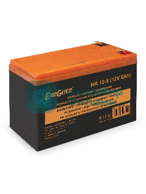 Аккумуляторная батарея ExeGate EX288653RUS HR 12-6 (12V 6Ah 1224W, клеммы F2+F1-)