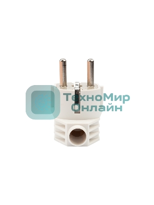 Вилка Евро Rexant угловая с з/к 16А белая