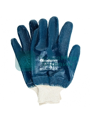 Перчатки трикотажные Сибртех с обливом из бутадиен-нитрильного каучука, манжет, M