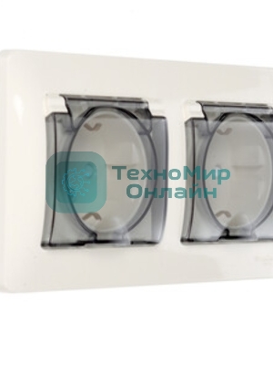 Розетка 2-ая с/з, со шторками, в сборе, IP44 GSL000247 Schneider Electric Glossa Бежевый