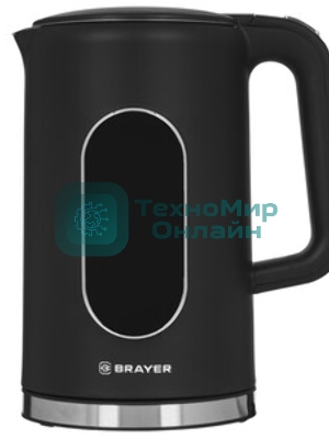 Чайник электрический BRAYER BR6107BK, черный, 1.7 л, 2200 Вт