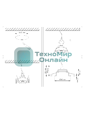 Встраиваемый точечный светильник Ambrella light TN102824 BK/BK черный/черный GU5.3 D92*50