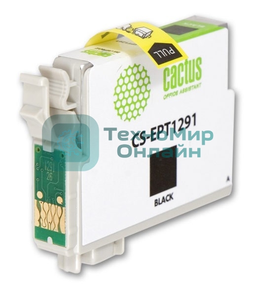 Картридж струйный Cactus CS-EPT1291 (T1291) черный (15 мл) для Epson Stylus Office B42/BX305/BX305F/BX320/BX525/BX625/SX420/SX425/SX525/SX620