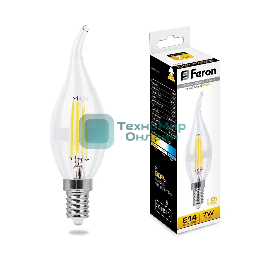 Лампа светодиодная Feron LB-67 7W 230V E14 2700K