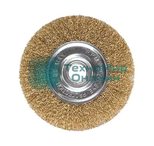 Кордщетка Matrix для ушм 125 мм посадка 22.2мм плоская латунированная витая проволока