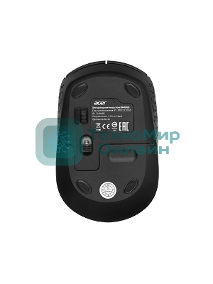 Мышь беспроводная Acer OMR020 черный, 1200 dpi, радиоканал, USB, кнопки - 3